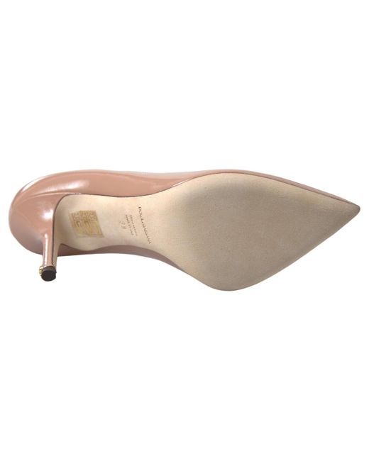 Dolce & Gabbana Metallic Beige Leather Pumps Patent Heels Shoes