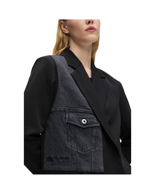 Karl Lagerfeld Black Polyester Blazer