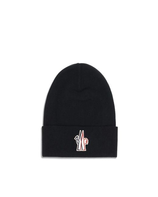 Moncler Blue Wool Beanie Hat for men