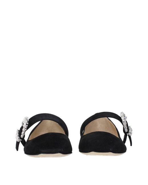 Jimmy Choo Black Leather Ballet Flats