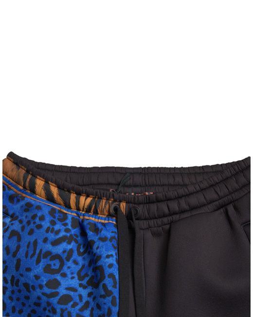 Dolce & Gabbana Blue Black Tiger Print Cargo Jogger Pants for men