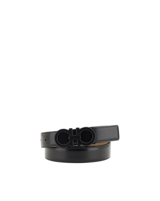 Ferragamo Black Reversible Belt for men