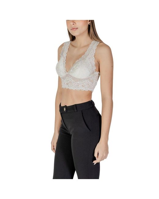 ONLY White Polyester Bra