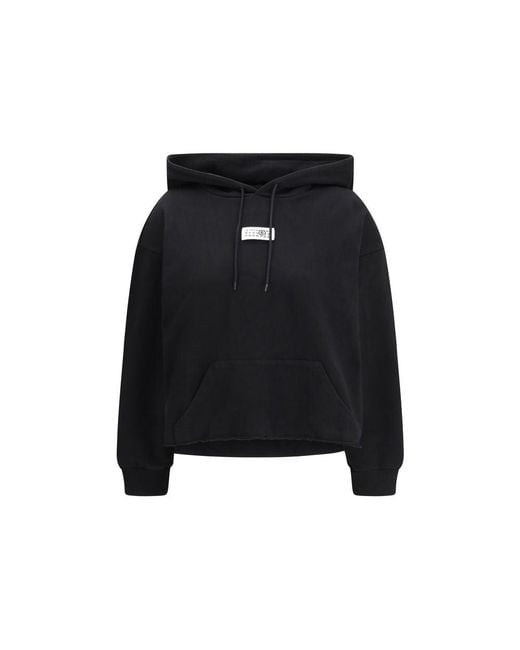 MM6 by Maison Margiela Black Cotton Sweatshirt
