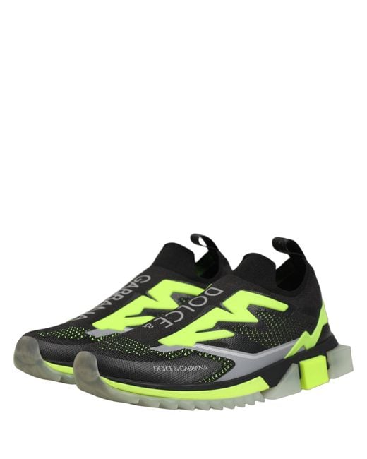 Dolce & Gabbana Green Sorrento Low Top Sneakers Shoes Polyester Viscose for men