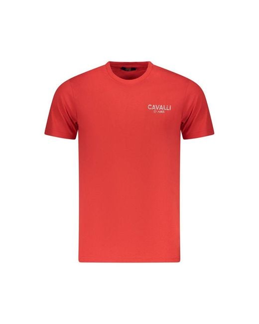 Roberto Cavalli Red Cotton T-Shirt for men