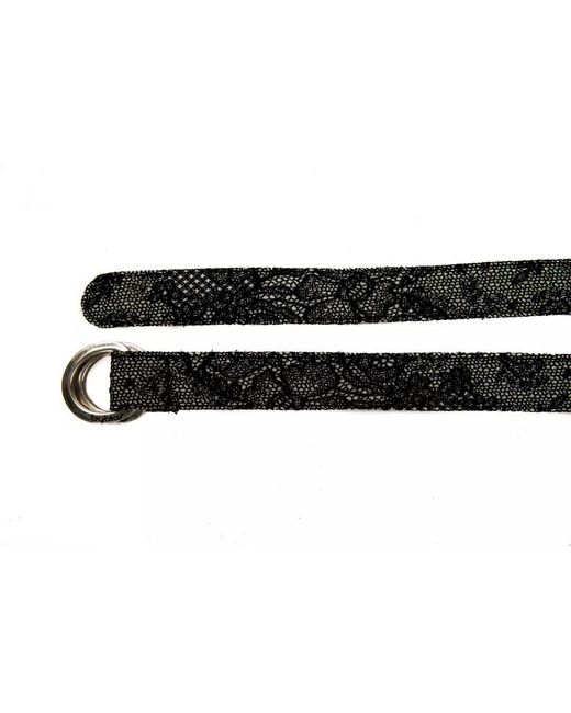 Byblos Black Elegant Textured Weave Leather Belt