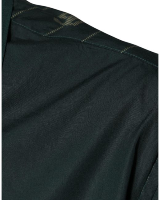 Dolce & Gabbana Green Logo Long Sleeve Martini Casual Shirt for men