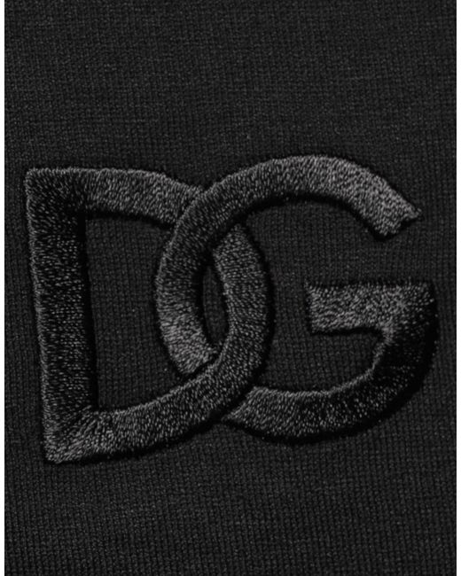 Dolce & Gabbana Black Cotton Embroidered Dg Logo Pocket T-Shirt for men