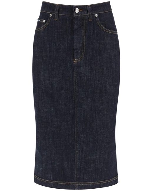 Dolce & Gabbana Blue Denim Pencil Skirt