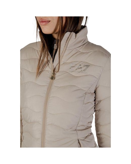 EA7 Gray Beige Polyester Bomber