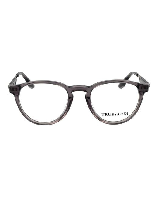 Trussardi Black Gray Acetate Glasses (frames) for men