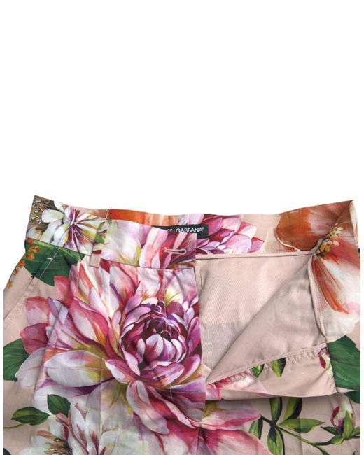 Dolce & Gabbana Black Multicolor Floral High Waist Hot Pants Shorts