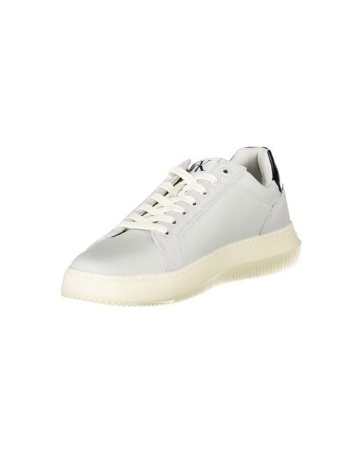 Calvin Klein Brown White Polyurethane Men's Sneaker for men