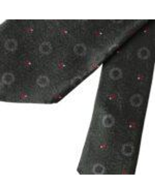 Dolce & Gabbana Gray Silk Necktie Circular Pattern for men