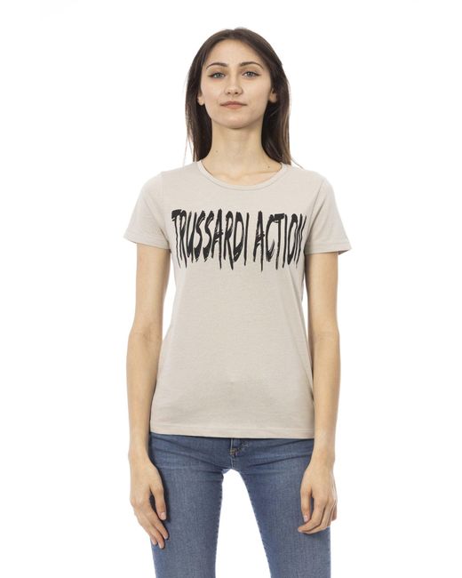 TRUSSARDI ACTION Blue Beige Cotton Tops & T