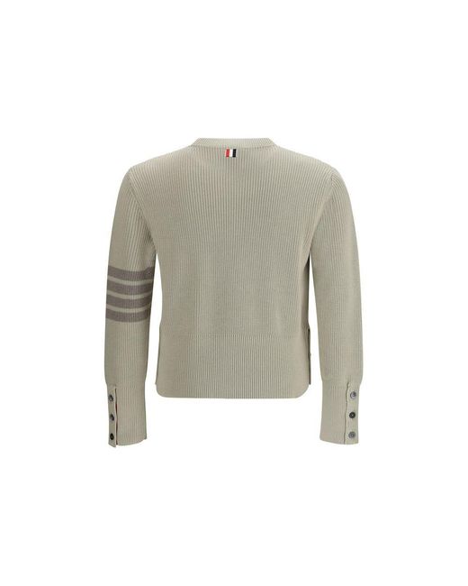 Thom Browne Gray Beige Cotton Sweatshirt for men