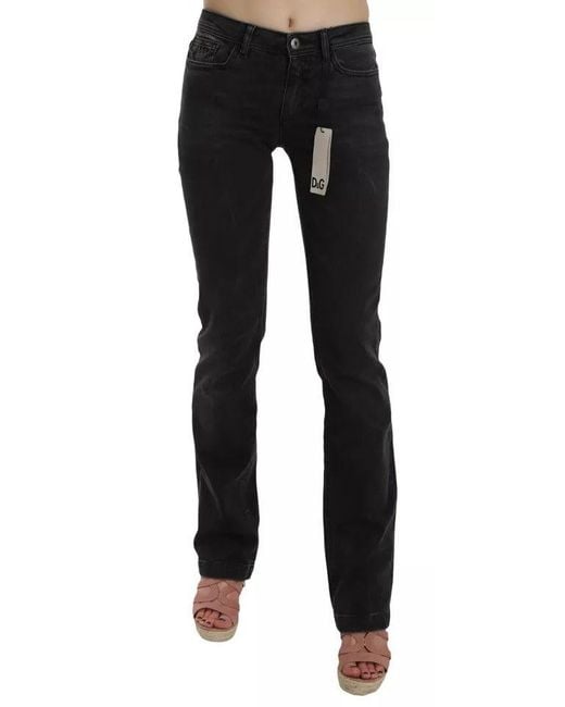 Dolce & Gabbana Slim Fit Cotton Jeans D&G Pants in Black | Lyst