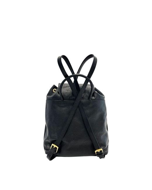 Baldinini Black Leather Backpack