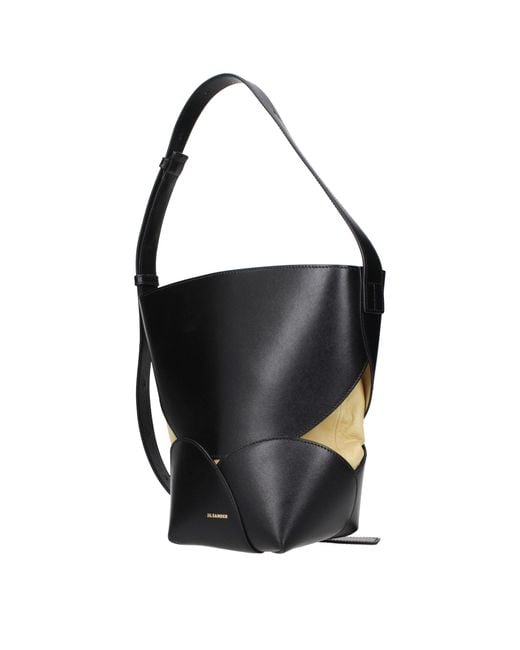 Jil Sander Black Leather Crossbody Bag
