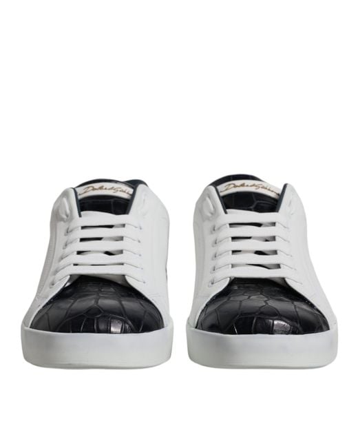Dolce & Gabbana Multicolor Leather Logo Portofino Sneaker Shoes (Pre-Owned) for men