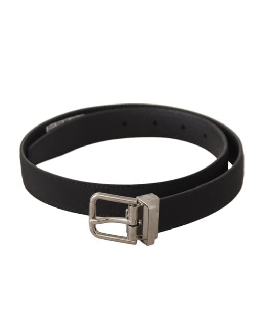 Dolce & Gabbana Black Elegant Canvas & Leather Belt