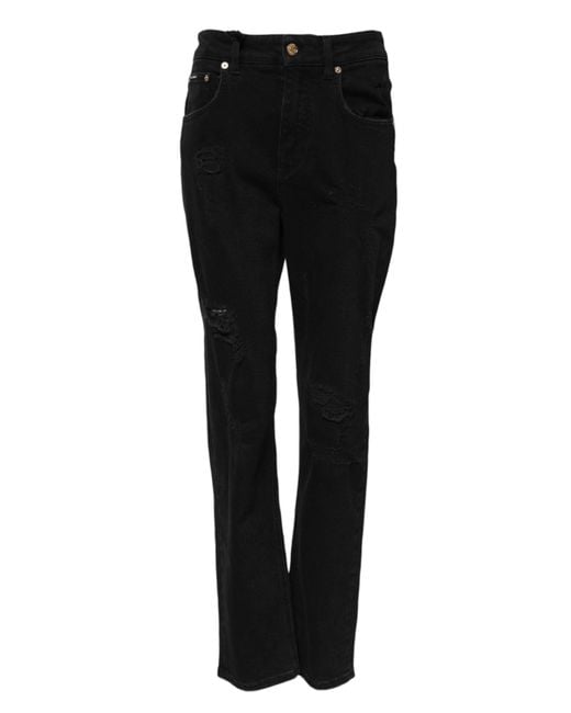 Dolce & Gabbana Black Boyfriend Cotton Flared Denim Jeans for men