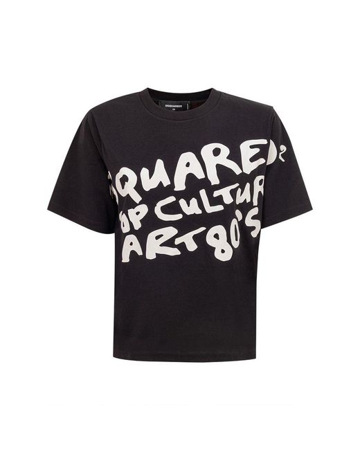 DSquared² Black Sleek Cotton Signature Tee