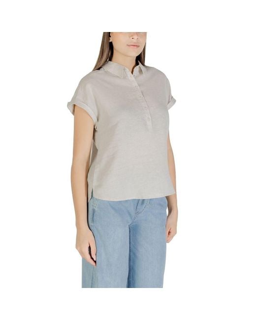 Street One Gray Bicolor Linen Shirt