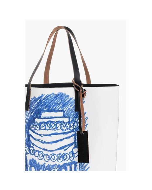 Marni Blue Multicolor Plastic Tote Bag for men