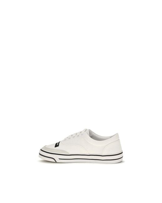 Dolce & Gabbana White Cotton Low Top Sneakers
