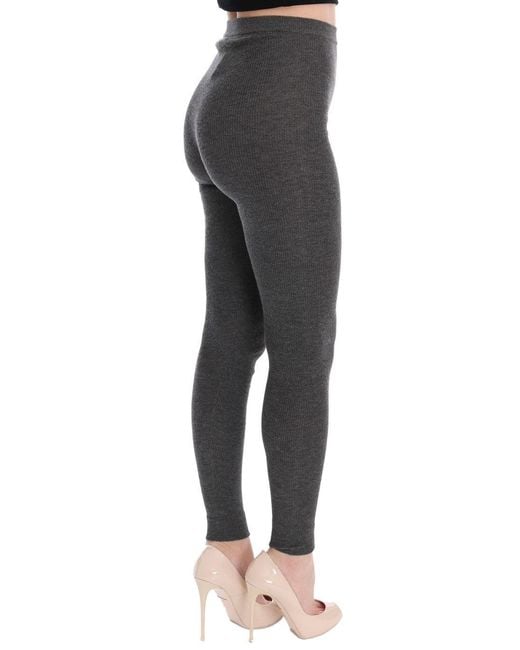 Dolce & Gabbana Black Chic High Waist Cashmere Tights Pants