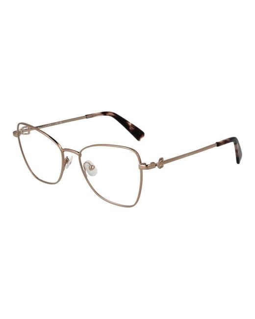 Longchamp Brown Gold Metal Glasses (frames)