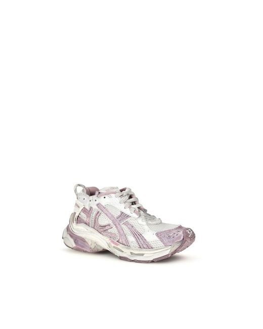Balenciaga White Purple Polyester Athletic Sneakers