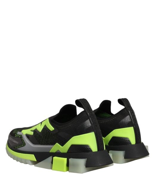 Dolce & Gabbana Green Sorrento Low Top Sneakers Shoes Polyester Viscose for men