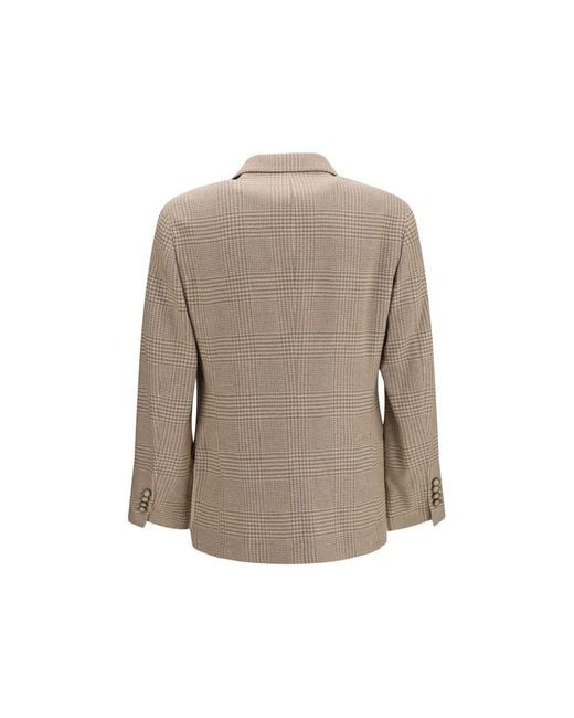 Brunello Cucinelli Brown Beige Cotton Blazer for men