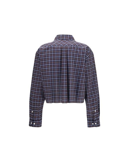 Miu Miu Blue Multicolor Cotton Pattern Shirt