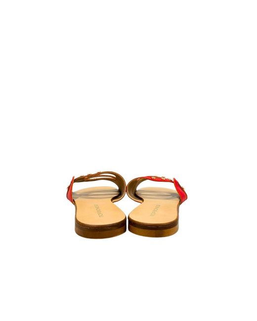 Borbonese Red Leather Sandal