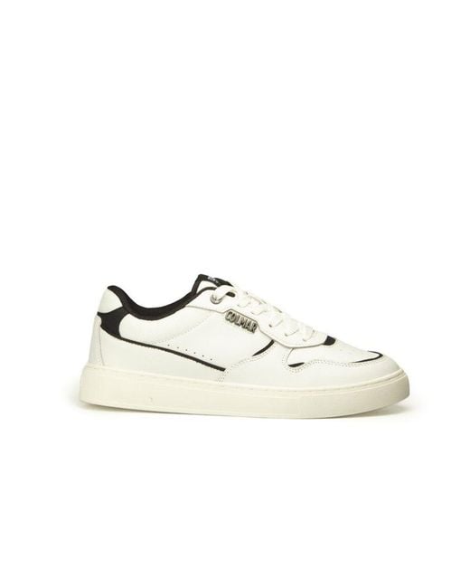 Colmar Black And White Leather Low Top Sneakers for men
