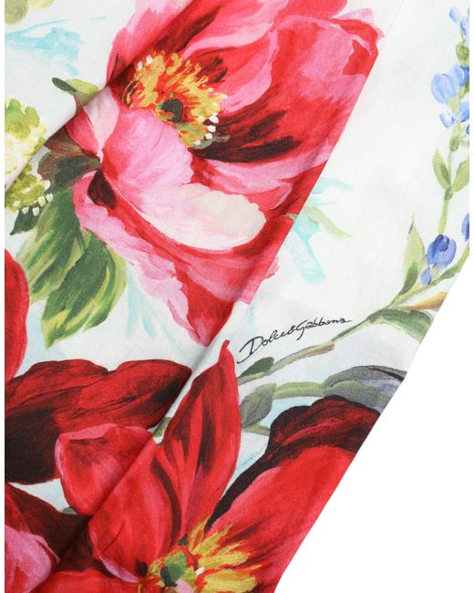 Dolce & Gabbana Multicolor Floral High Waist Wide Leg Pants