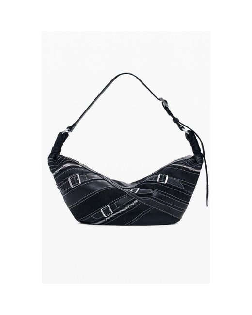 Desigual Blue Nero Poliuretano Shoulder Bag