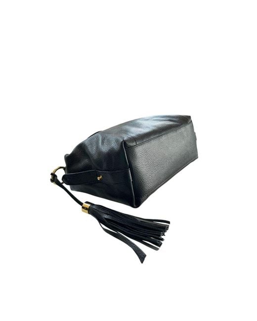 Baldinini Blue Black Leather Handbag