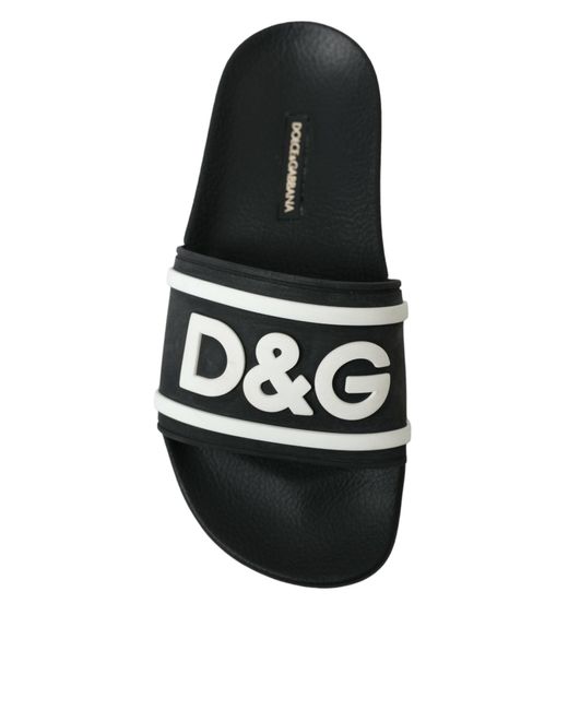 Dolce & Gabbana Black Logo Slides for men