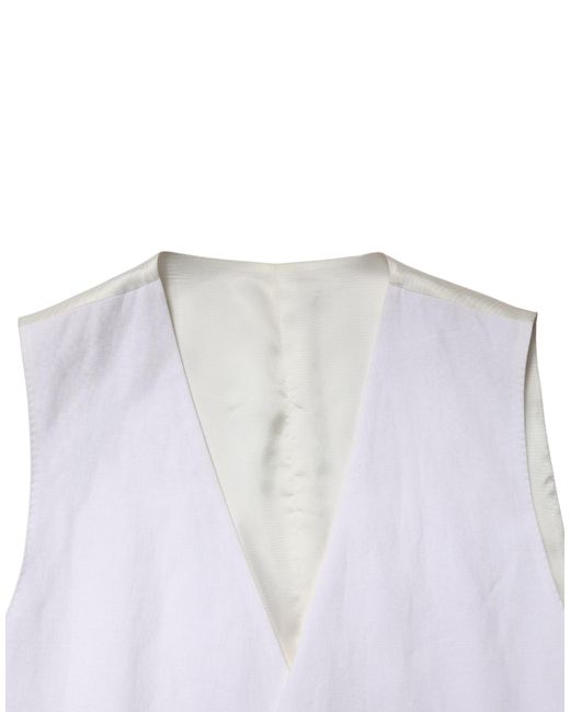Dolce & Gabbana Multicolor White Sartoria Linen 2 Piece Men Formal Suit for men