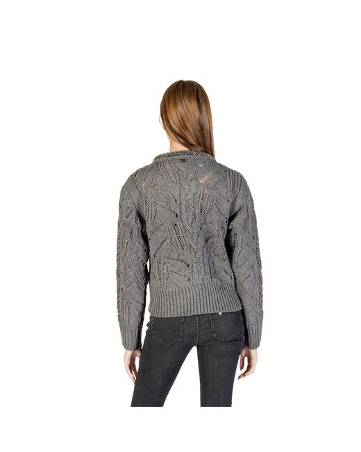 Liu Jo Gray Marabou Sweatshirt