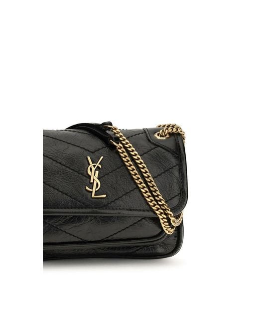 Saint Laurent Black Calf Leather Bos Taurus Shoulder Bag