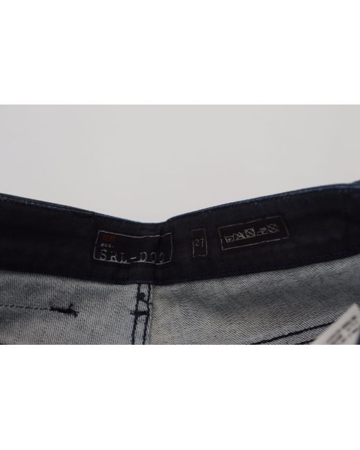 Acht Blue Washed Low Waist Slim Fit Cotton Denim Jeans