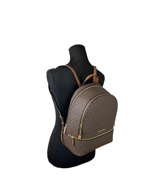 Michael Kors Black Rhea Medium Pvc Backpack Bookbag Brown