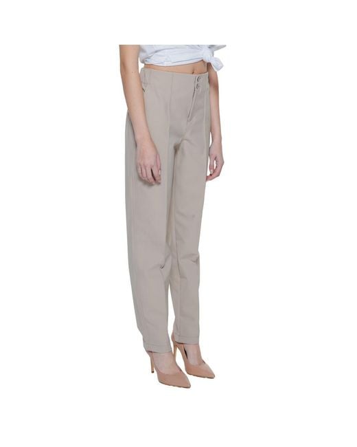 Street One Gray Beige Polyamide Cropped Pants