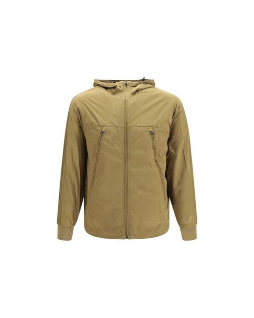 C P Company Green Beige Wool Oves Aries Shell Jacket for men